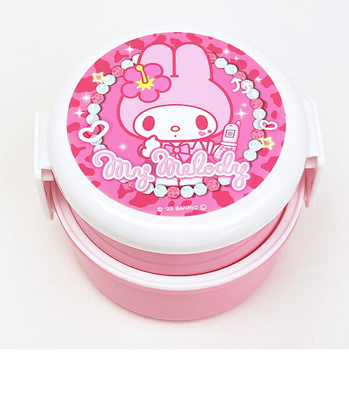 サンリオ マイメロディ 丸型ランチボックス2段（フォーク付き） お弁当箱 日本製 Sanrio