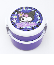 サンリオ クロミ 丸型ランチボックス2段(フォーク付き) お弁当箱 日本製 Sanrio