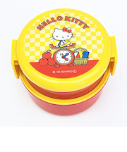 サンリオ ハローキティ 丸型ランチボックス2段（フォーク付き） お弁当箱 日本製 Sanrio