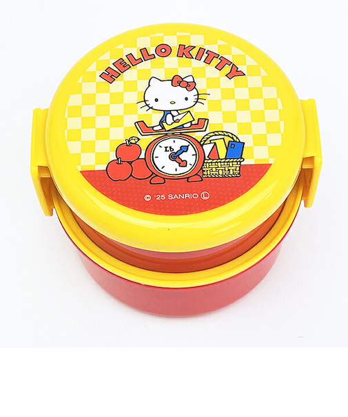サンリオ ハローキティ 丸型ランチボックス2段（フォーク付き） お弁当箱 日本製 Sanrio