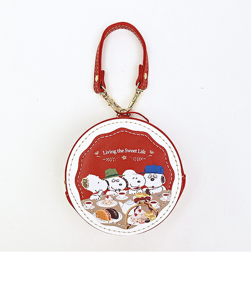 スヌーピー ラウンドマカロンポーチ アールグレイ SNOOPY