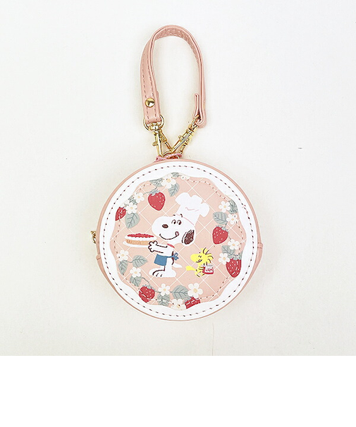 スヌーピー ラウンドマカロンポーチ ストロベリー SNOOPY
