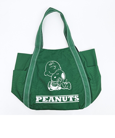 スヌーピー ×チャーリーブラウン バルーントートバッグ グリーン SNOOPY