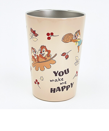 ディズニー チップとデール ステンレスタンブラー ベージュ ランチ コップ Disney