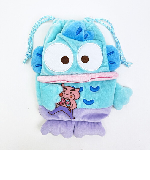 サンリオ ハンギョドン × クレヨンしんちゃん ぶりぶりざえもん ぬいぐるみ巾着 sanrio