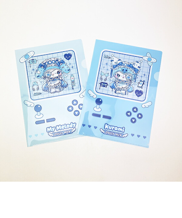 サンリオ マイメロディ＆クロミ DollyMix A4クリアファイル2枚セット 文具 ブルー sanrio