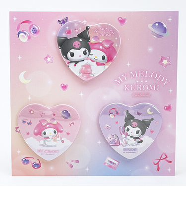 サンリオ マイメロディ&クロミ パステルドリームランド ハート缶バッジ3個セット sanrio