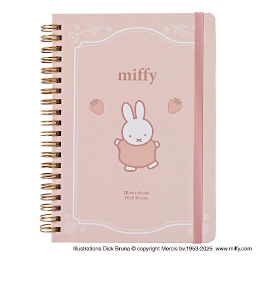 ミッフィー miffy バンド付きB6ノート ストロベリー 文具