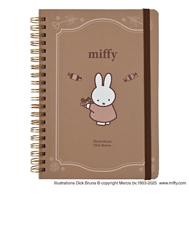 ミッフィー miffy バンド付きB6ノート チョコレート 文具