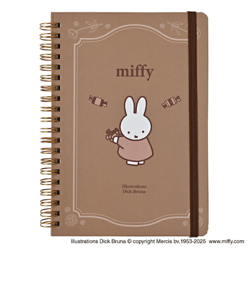ミッフィー miffy バンド付きB6ノート チョコレート 文具