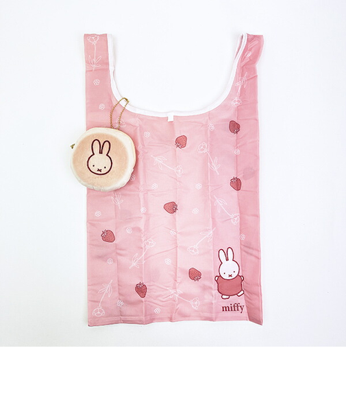 ミッフィー miffy ポーチ付きエコバッグ ストロベリー