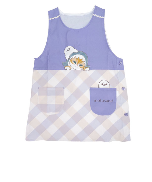 モフサンド (サメにゃんとあざらし) チェック切替エプロン キッチン アパレル mofusand