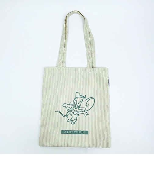 トムとジェリー (タフィー) フロッキー配色トートバッグ トムジェリ