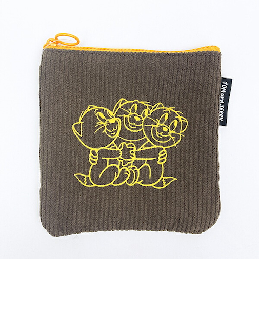 トムとジェリー (3匹の子猫) フロッキー配色フラットポーチ トムジェリ