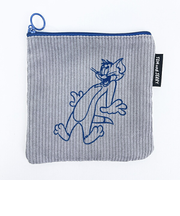 トムとジェリー (トム) フロッキー配色フラットポーチ トムジェリ