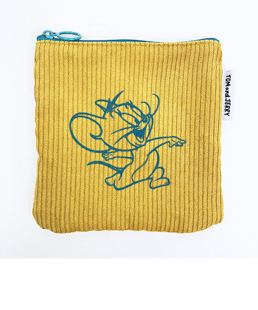 トムとジェリー (ジェリー) フロッキー配色フラットポーチ トムジェリ