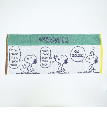 スヌーピー フェイスタオル Super time ホワイト 西川 日本製 SNOOPY