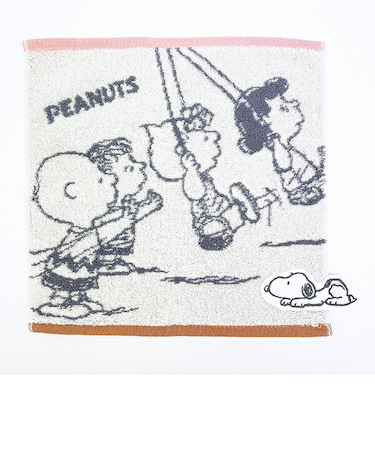 スヌーピー ミニタオル Swing ベージュ ハンカチ 西川 SNOOPY