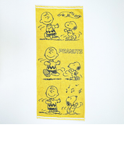 スヌーピー フェイスタオル ダンス柄(イエロー) 西川 日本製 SNOOPY