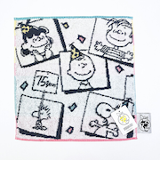 スヌーピー ミニタオル ホワイト ハンカチ 西川 PEANUTS 75th SNOOPY