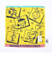 スヌーピー ウォッシュタオル イエロー ハンカチ 西川 日本製 PEANUTS 75th SNOOPY