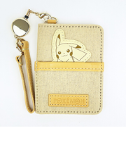 ポケットモンスター ピカチュウ 2つ折りパスケース ひょっこりワッペン 定期入れ ポケモン