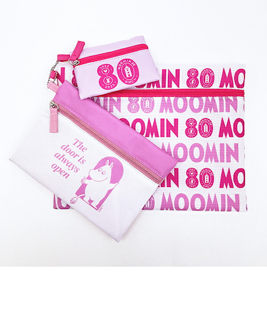 ムーミン 80周年アート 3連ポーチ PK 80周年アート MOM ピンク MOOMIN