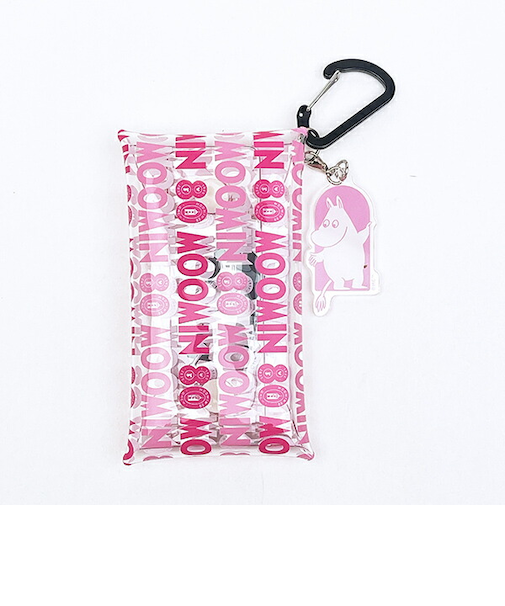 ムーミン 80周年アート クリアマルチケース S ポーチ ピンク MOOMIN