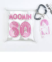 ムーミン 80周年アート クリアマルチケース SS ポーチ ピンク MOOMIN