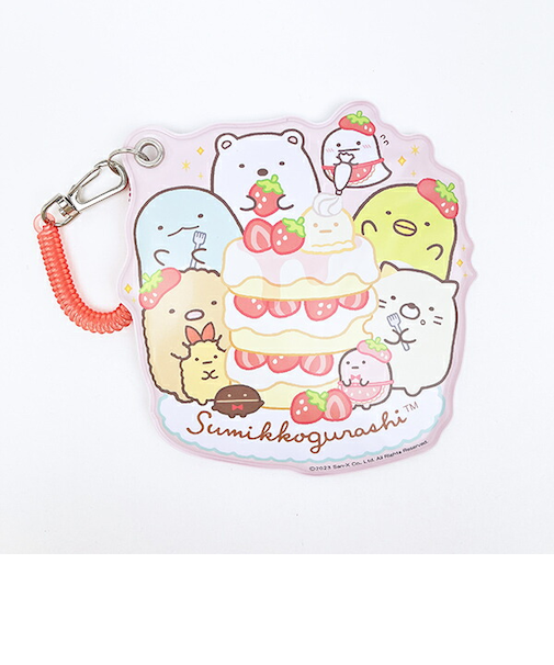 すみっコぐらし まいごふだ入りパスケース A.喫茶すみっコでいちごフェア 定期入れ