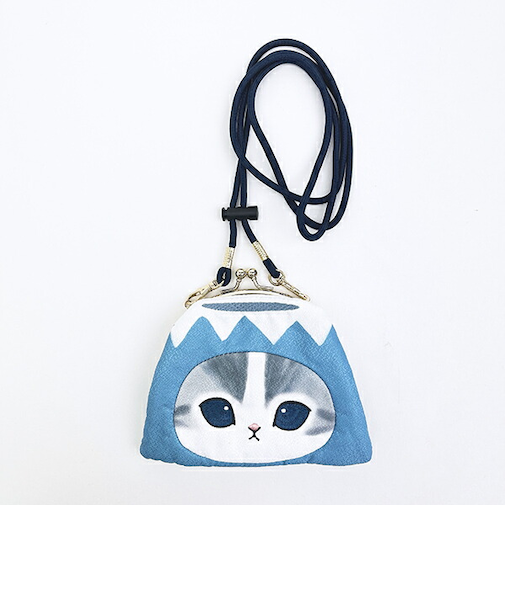 モフサンド 富士山にゃん フェイスがま口ポーチ コインケース さめにゃん mofusand