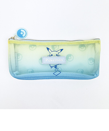 ポケットモンスター ピカチュウ メッシュスリムポーチ グラデーション ペンケース ブルー ポケモン