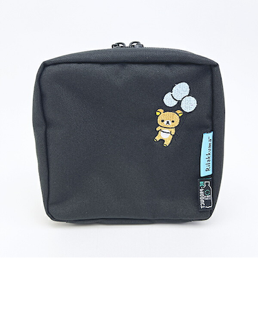 リラックマ RE-PET スタンドポーチ  ふわっと風船 ブラック