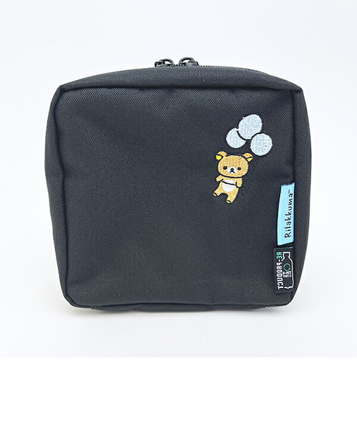 リラックマ RE-PET スタンドポーチ  ふわっと風船 ブラック