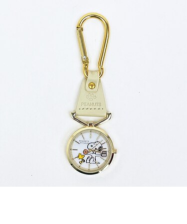 スヌーピー カラビナレザーウォッチ 時計  ホワイト SNOOPY