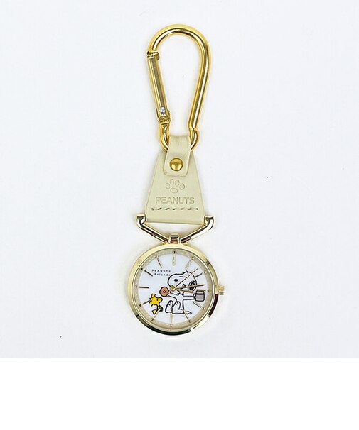 スヌーピー カラビナレザーウォッチ 時計  ホワイト SNOOPY