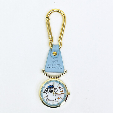 スヌーピー カラビナレザーウォッチ 時計  ブルー SNOOPY