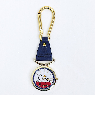 スヌーピー カラビナレザーウォッチ 時計  ネイビー SNOOPY