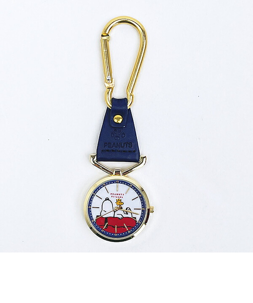スヌーピー カラビナレザーウォッチ 時計  ネイビー SNOOPY