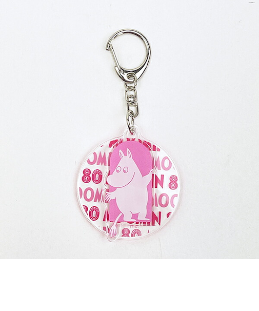 ムーミン 80周年アート スライドキーホルダー ピンク MOOMIN