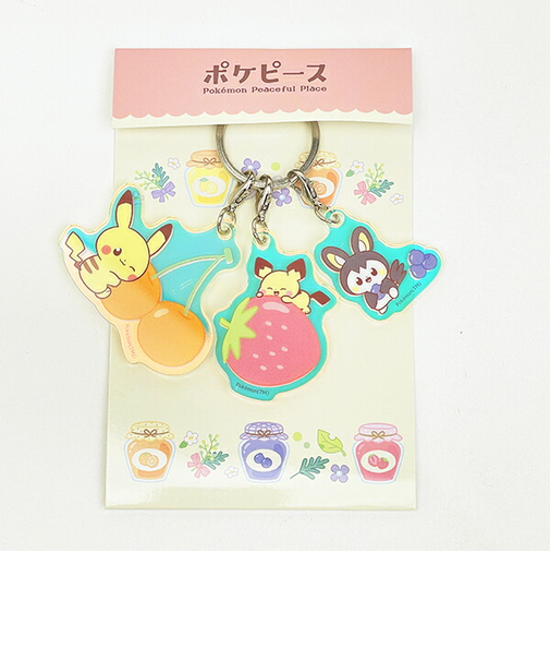 ポケットモンスター オーロラアクリルキーホルダー ピカチュウ・ピチュー・エモンガ ポケピース ポケモン