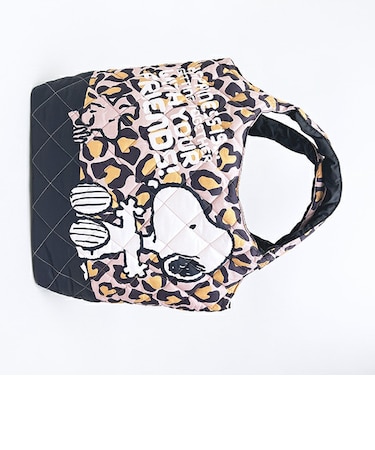 スヌーピー ヒョウ柄 中綿トートバッグ SNOOPY