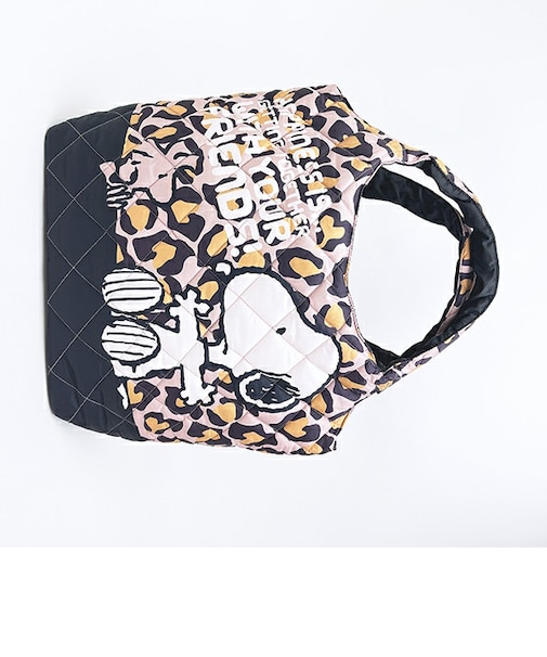 スヌーピー ヒョウ柄 中綿トートバッグ SNOOPY