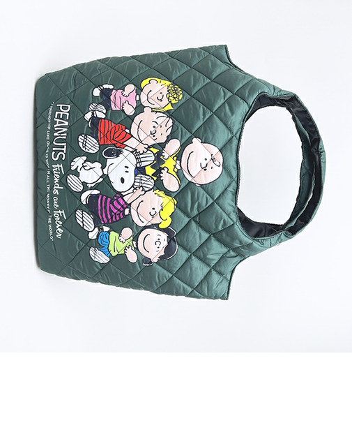 スヌーピー 中綿キルティングトートバッグ(大) キャラ集合 SNOOPY