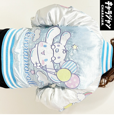 サンリオ シナモロール キラキラバルーン スカジャン アパレル ライトブルー sanrio
