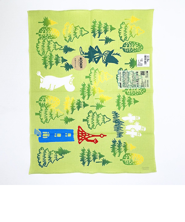 ムーミン お散歩緑 注染のハンカチ MOOMIN