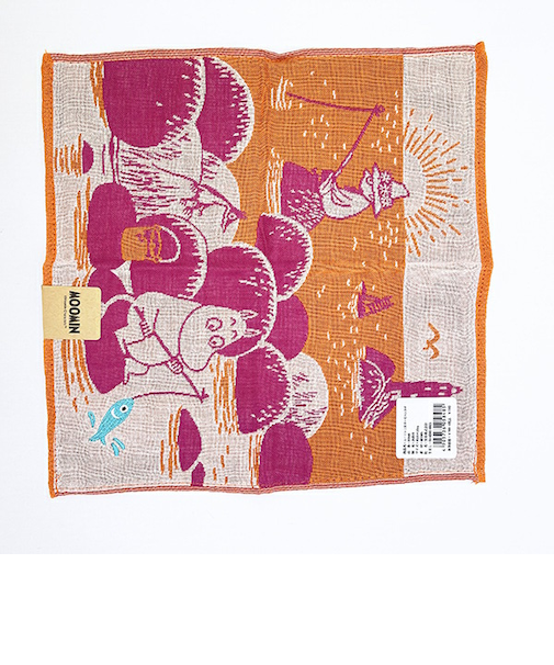 ムーミン 魚釣り 三重ガーゼハンカチ MOOMIN