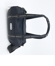 OUTDOOR PRODUCTS ラスターツイル ロゴプリントロールボストンバッグ ブラック ショルダーバッグ