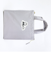 スヌーピー ＆チャーリーブラウン ランチトートバッグ グレー アップリケ SNOOPY