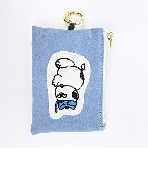 スヌーピー オラフ パスポーチ ブルー アップリケ 定期入れ SNOOPY